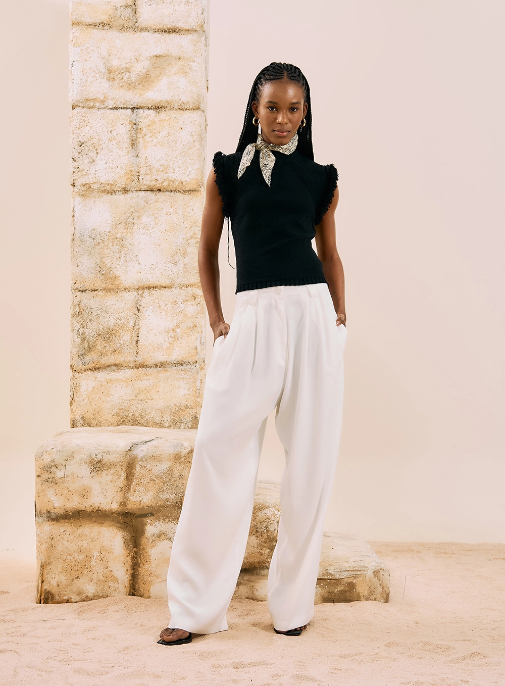 Calça Alfaiataria Wide Leg Off Shell 1