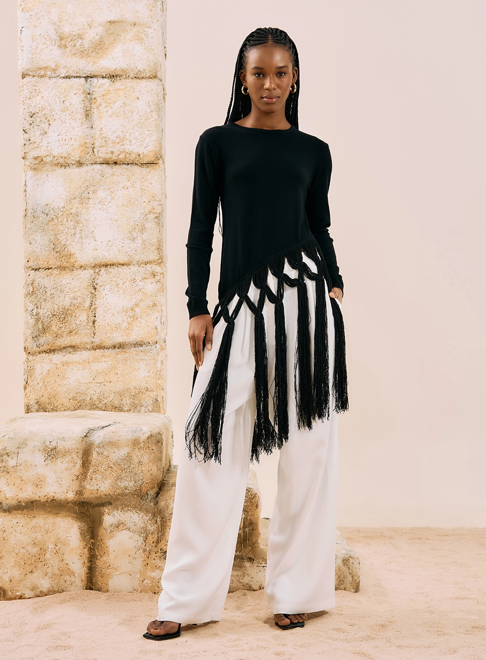 Calça Alfaiataria Wide Leg Off Shell 4