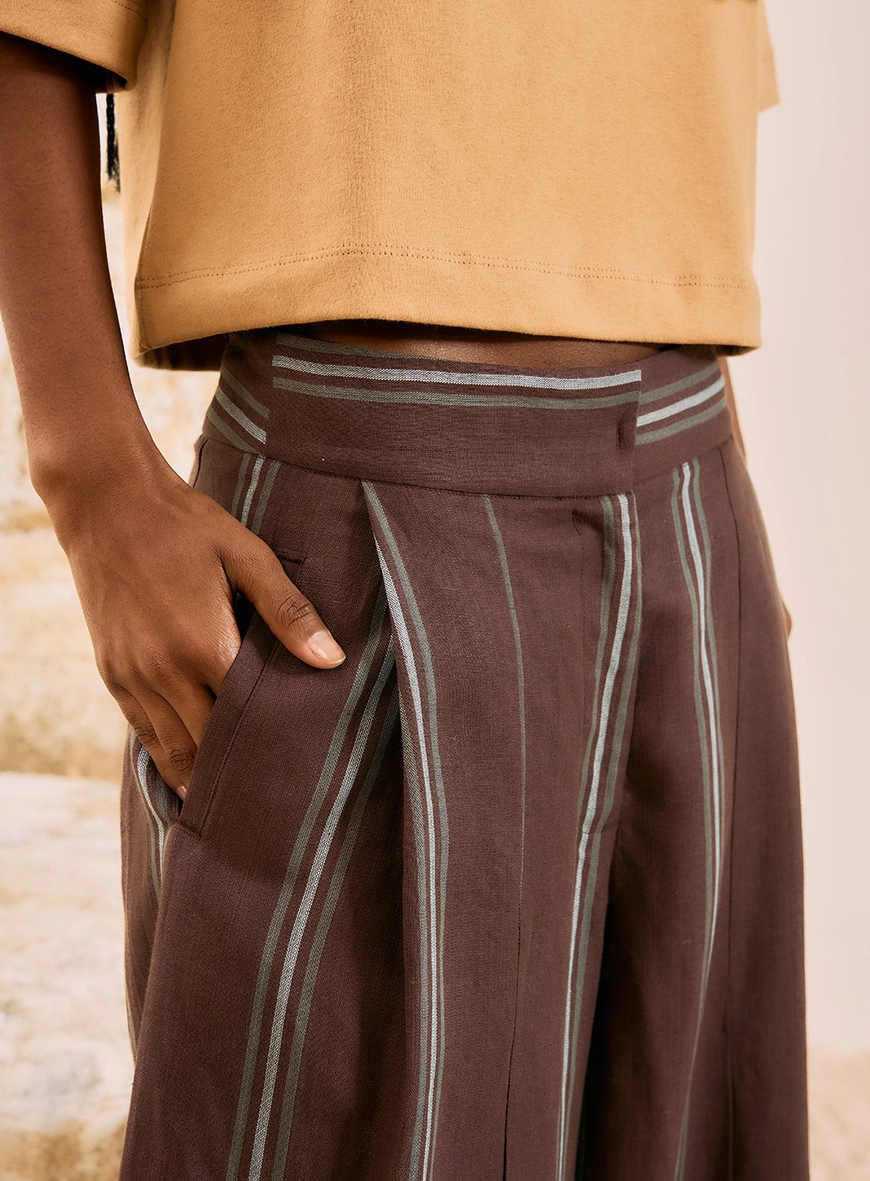 Calça Pantalona Alfaiataria Listrada Estampados 2