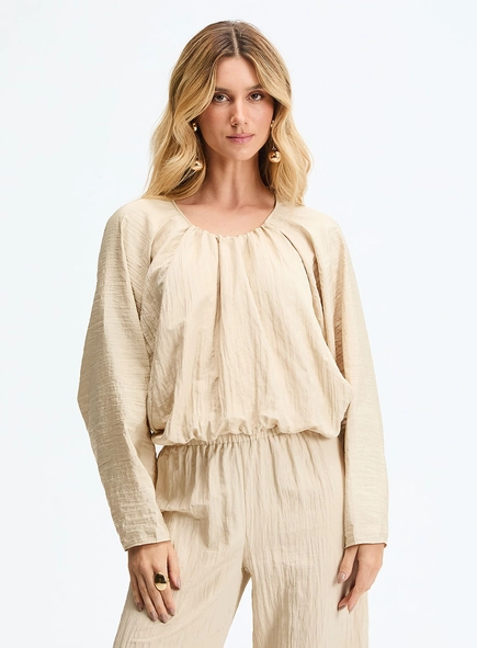Blusa Balonê Manga Longa