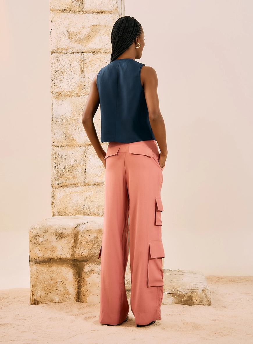 Calça Alfaiataria Cargo Rosa 2