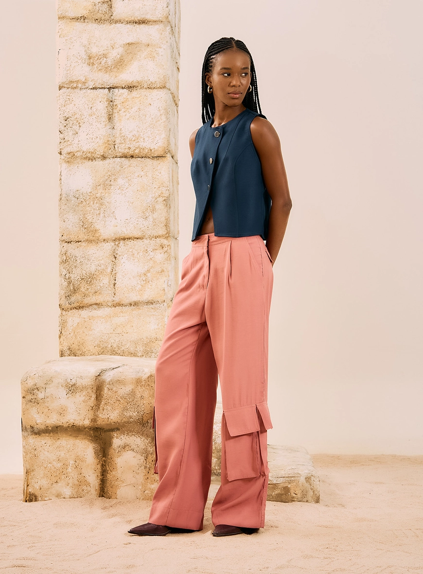 Calça Alfaiataria Cargo Rosa 4