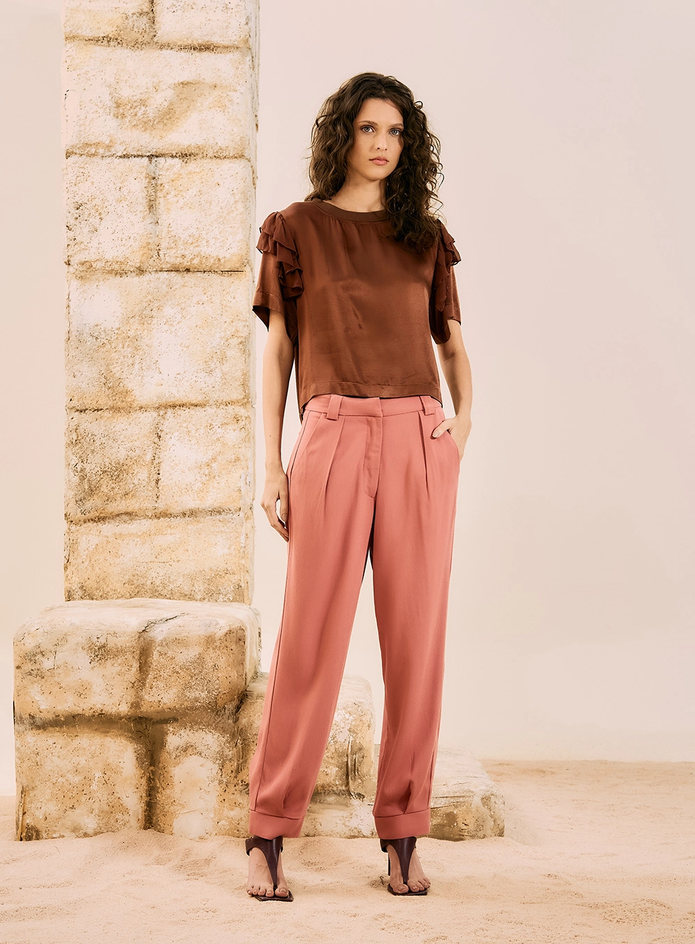 Calça Alfaiataria Barra Italiana Rosa 1