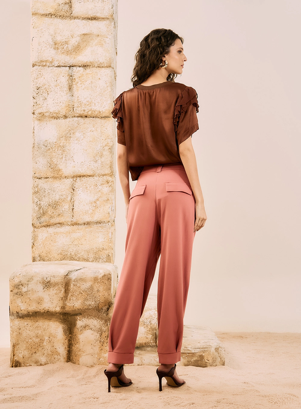 Calça Alfaiataria Barra Italiana Rosa 2