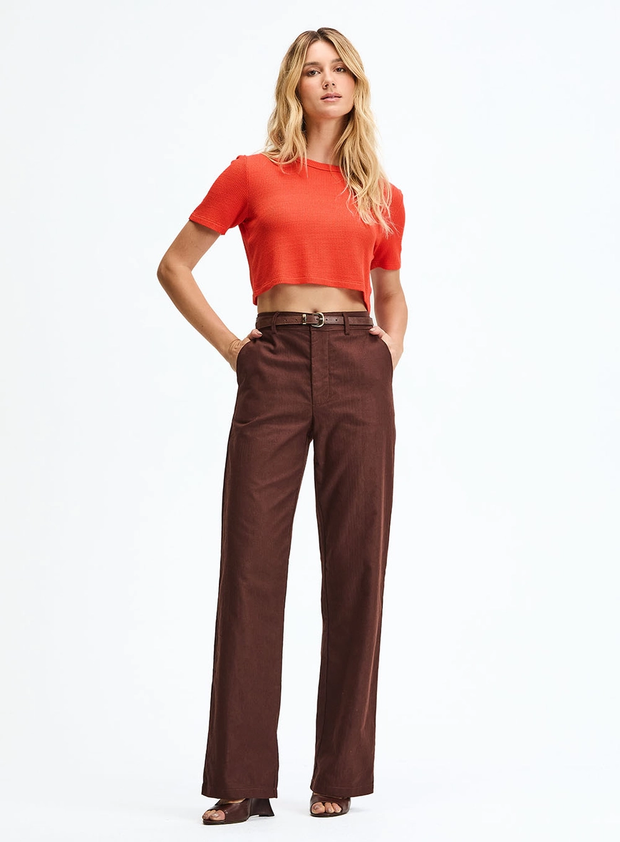 Blusa Comfort Canelada Básica Laranja 1