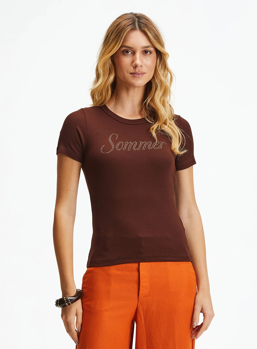 Blusa Small Com Aplicação Marrom 2