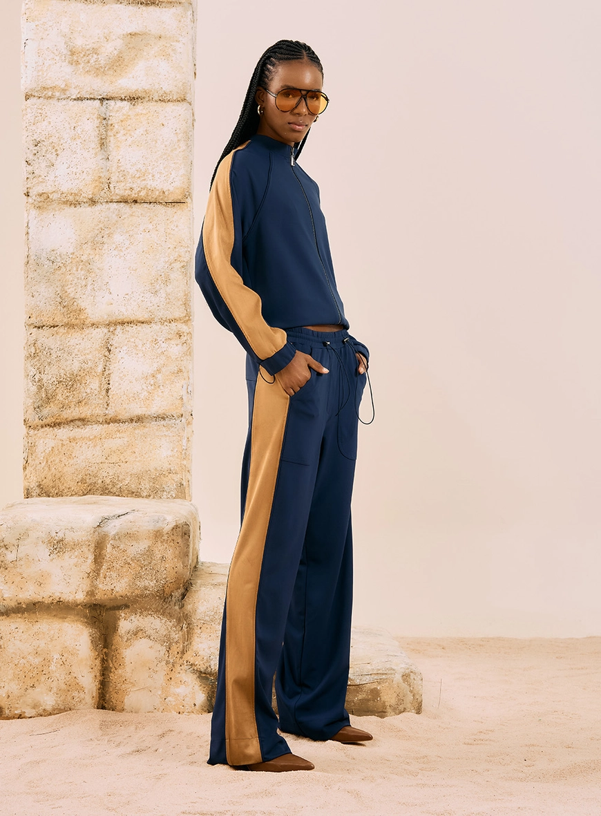 Calça Wide Leg Athleisure Azul 1