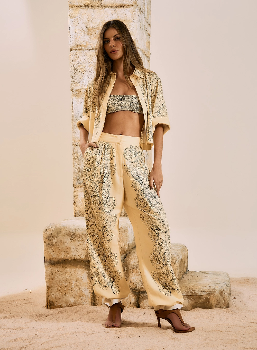 Calça Pantalona Paisley Print Estampados 3