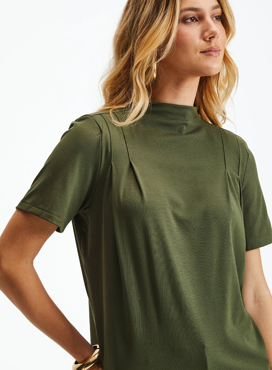 Blusa Comfort Com Gola Alta Verde 3