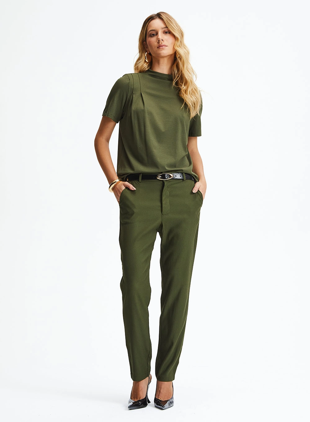 Blusa Comfort Com Gola Alta Verde 4