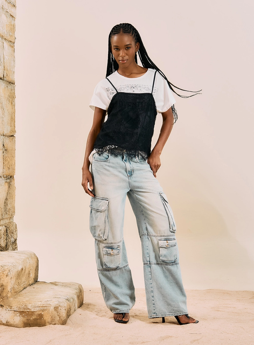 Calça Jeans Cargo Índigo 1