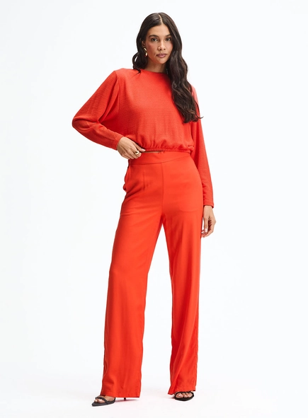 Blusa Oversized De Manga Longa Com Detalhe Costas