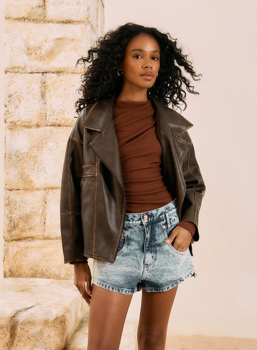 Short Jeans Acid Wash Índigo 4