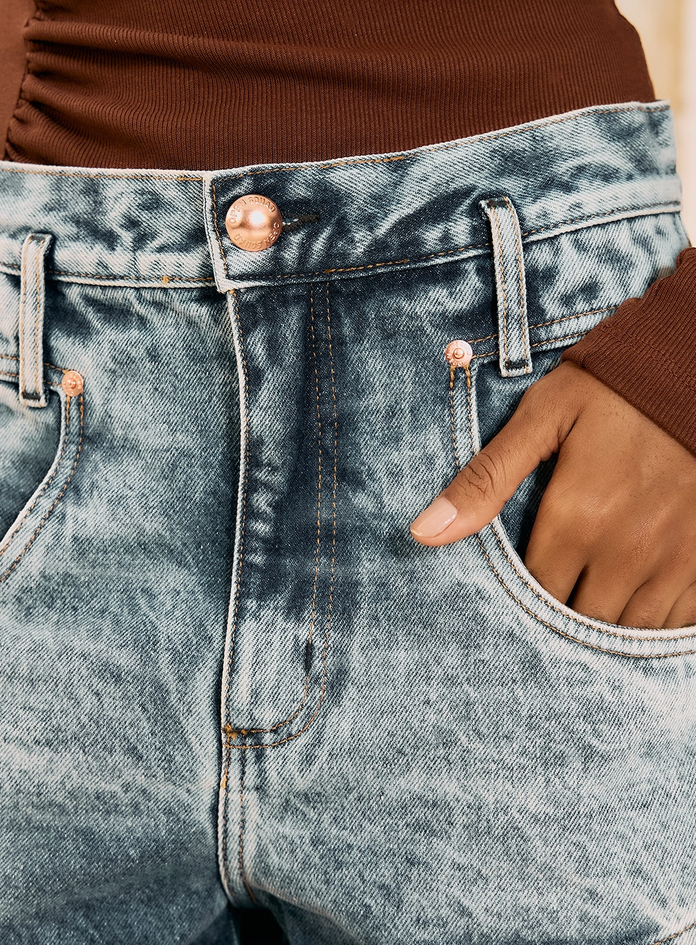 Short Jeans Acid Wash Índigo 3