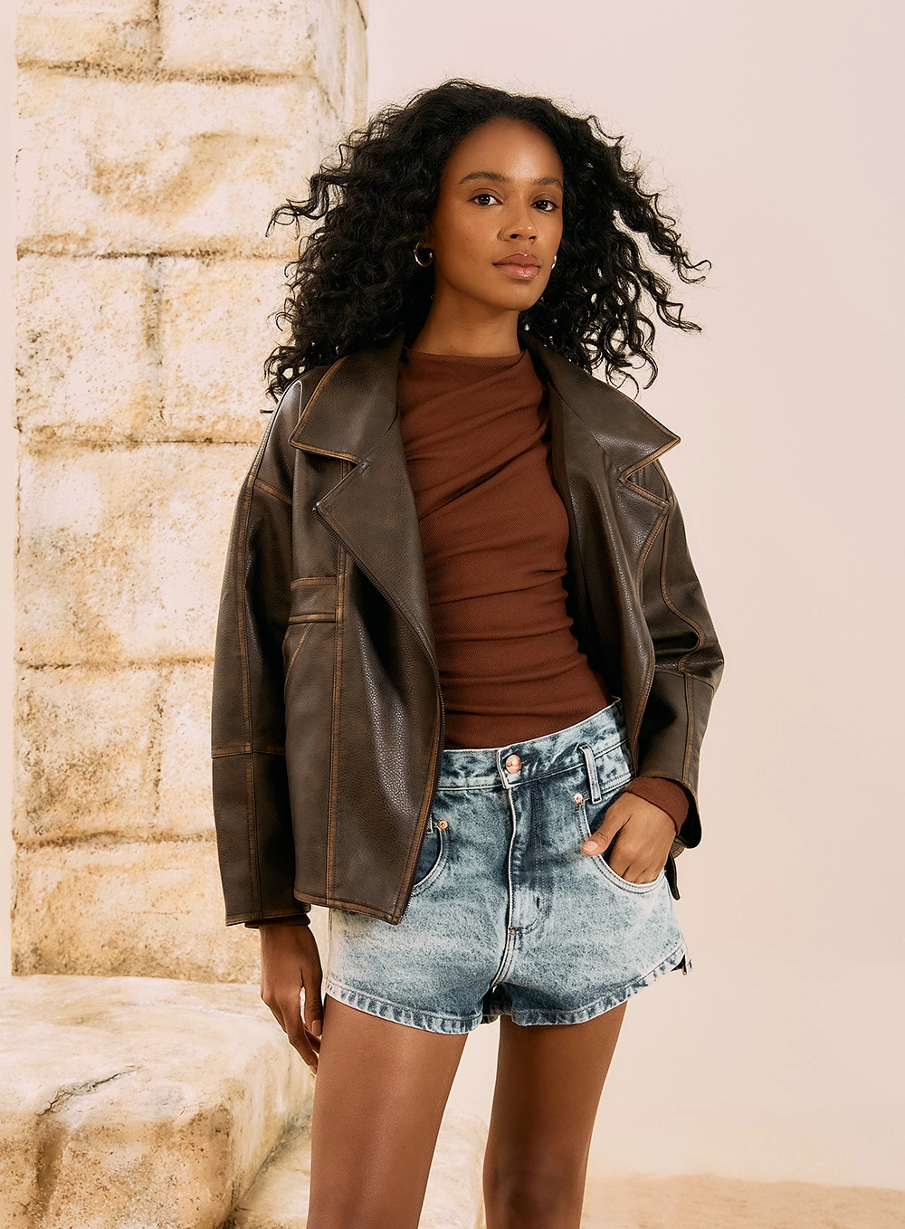 Short Jeans Acid Wash Índigo 4