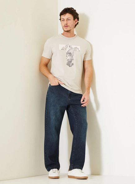 Calça Jeans Masculina Reta Loose