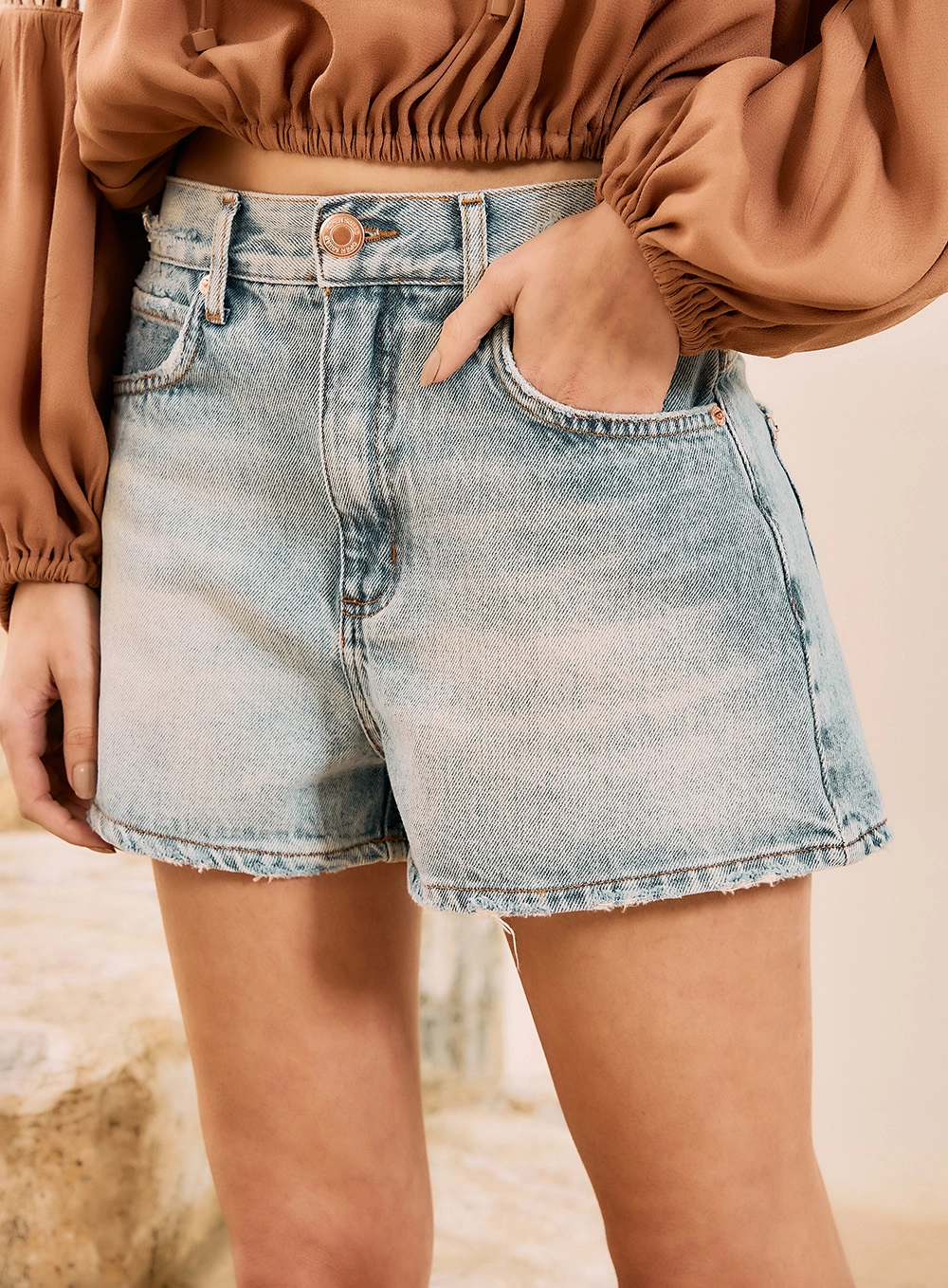 Short Jeans Curto Evasê Índigo 2