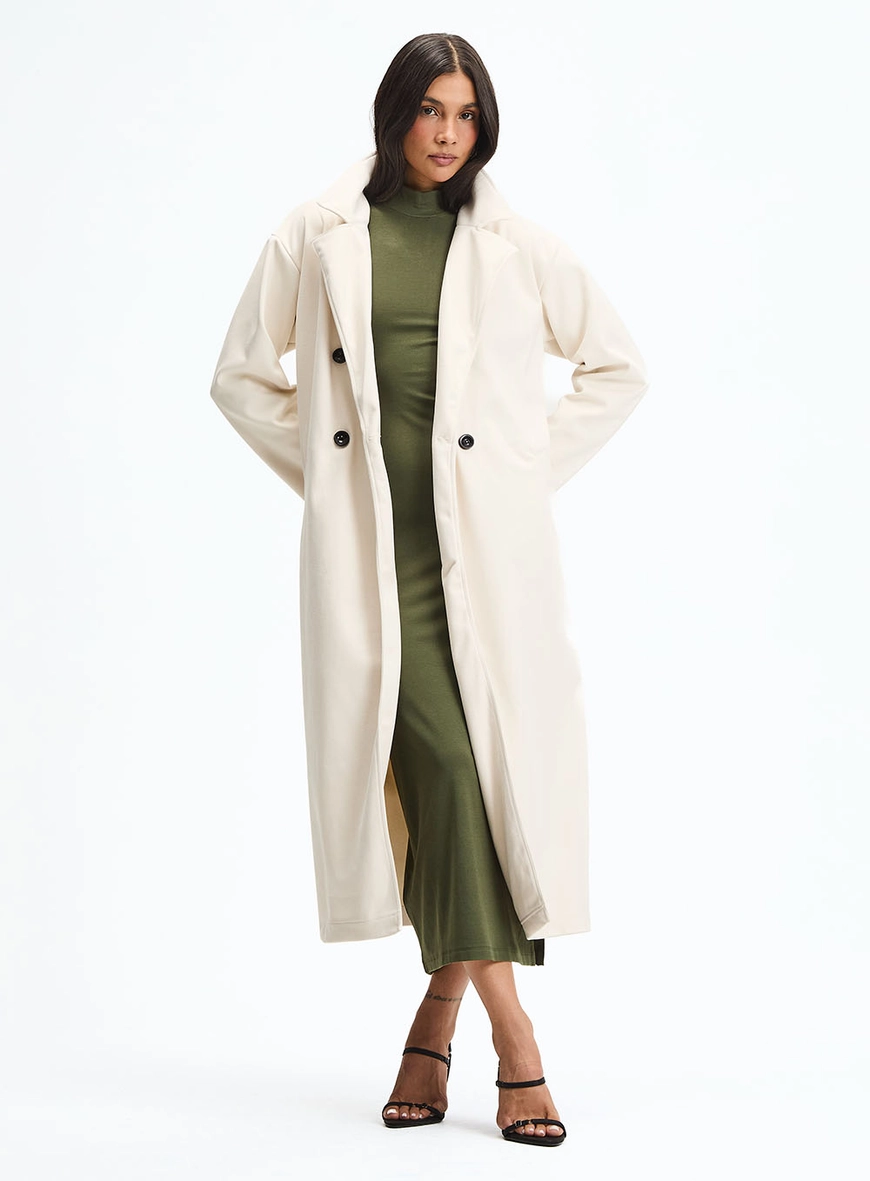 Vestido Longo Slim Com Gola Alta Verde 1