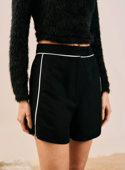 Short Alfaiataria Com Listras Contrastantes