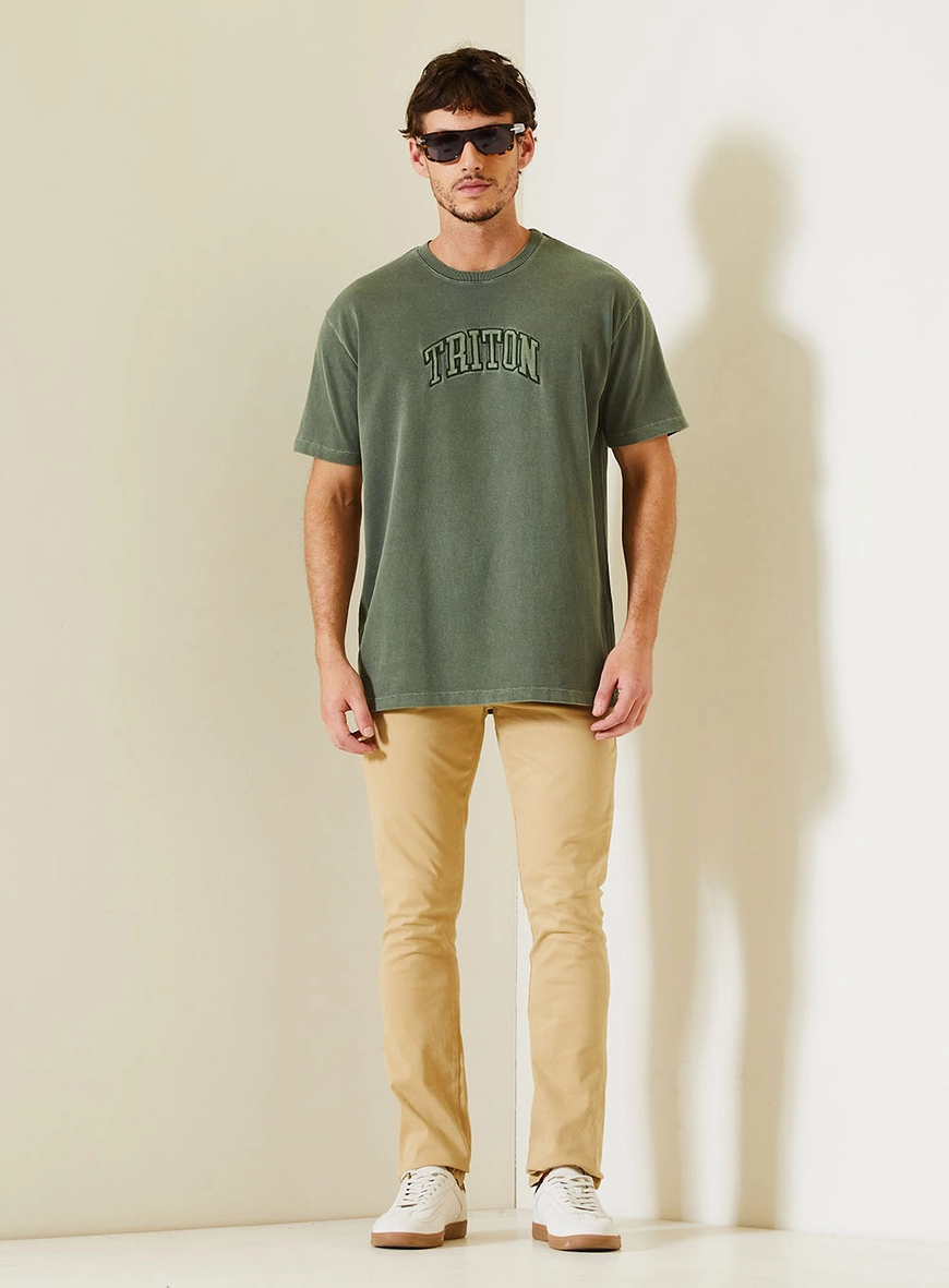 Calça Gilson Masculina Com Bolsos Tradicionais Bege 1
