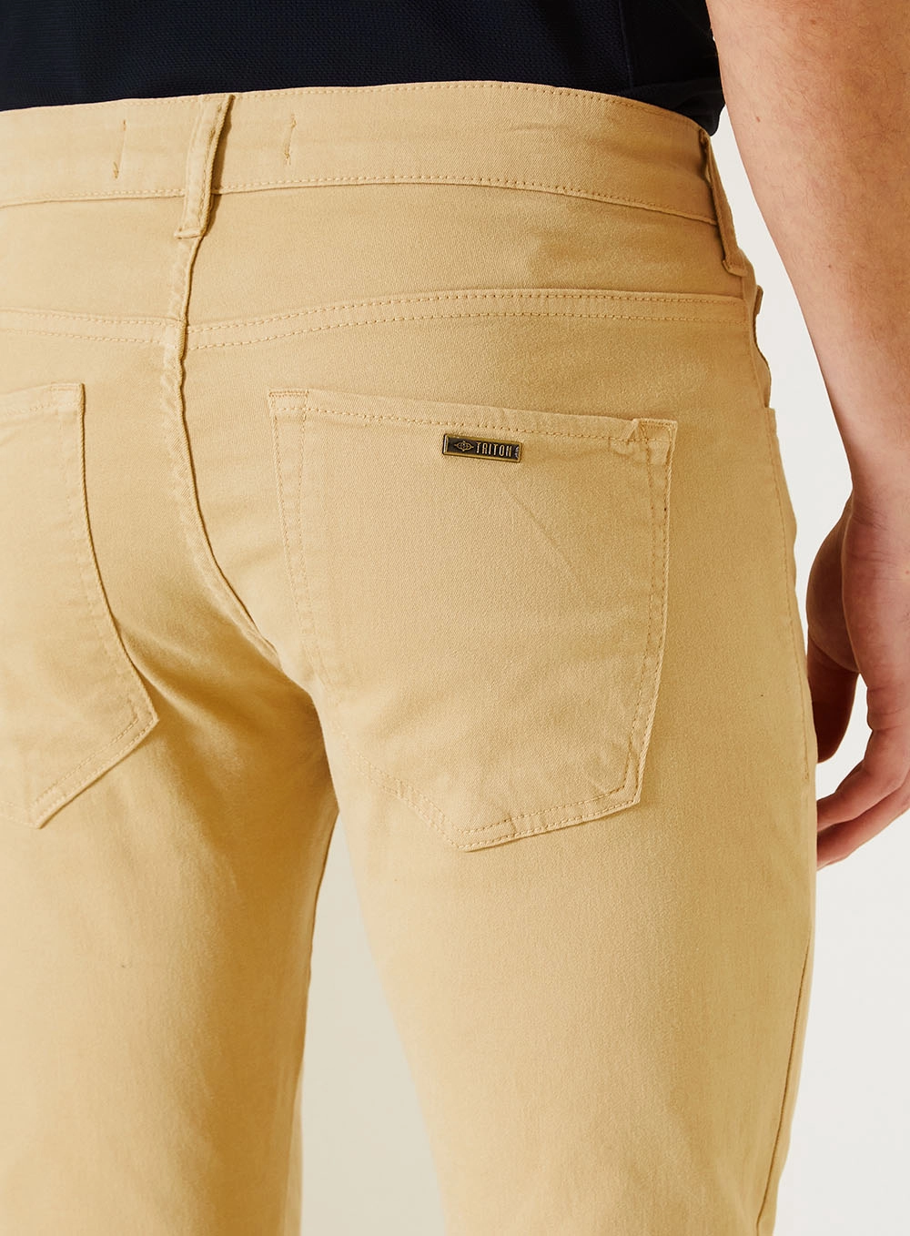 Calça Gilson Masculina Com Bolsos Tradicionais Bege 3