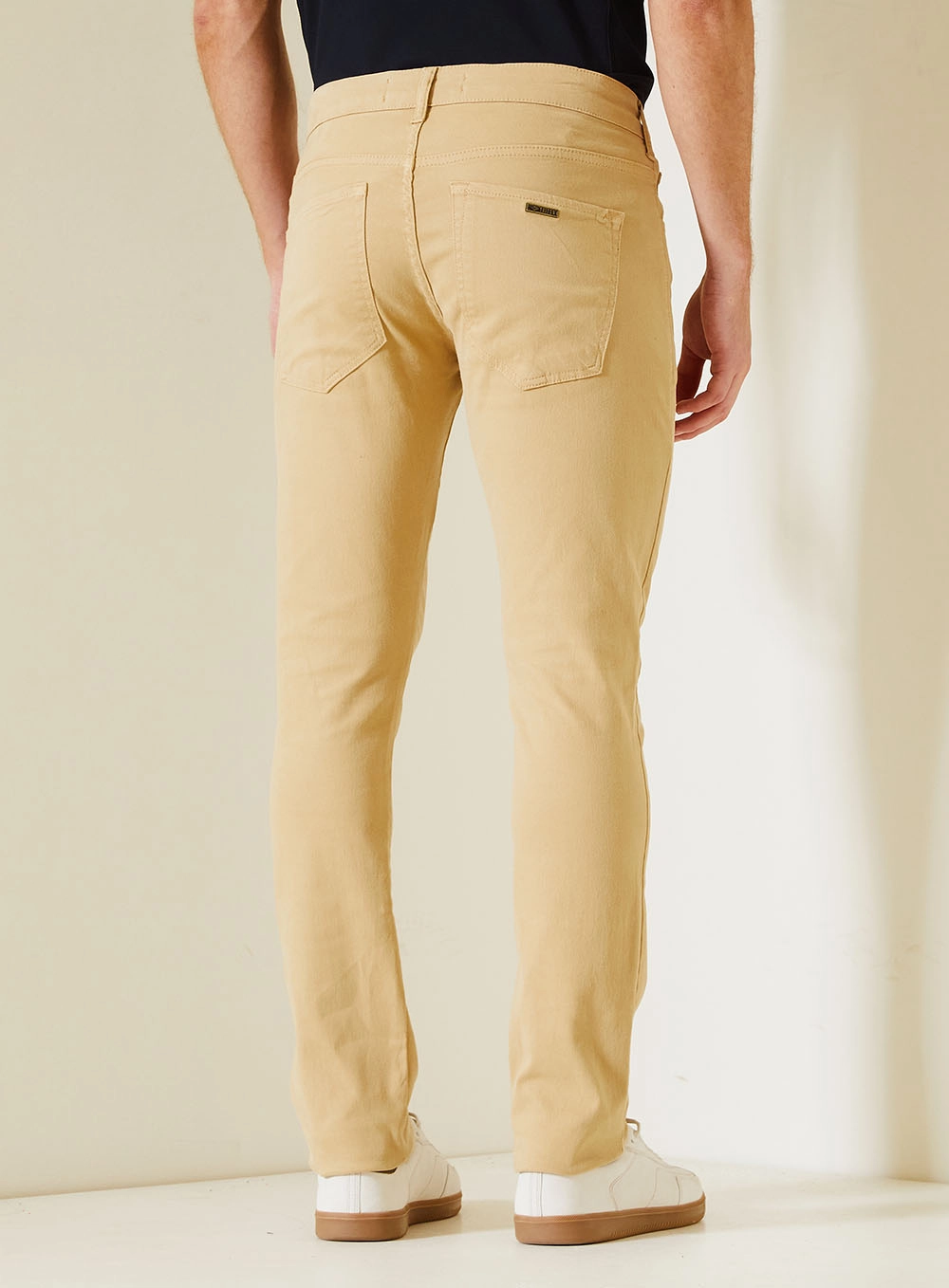 Calça Gilson Masculina Com Bolsos Tradicionais Bege 4