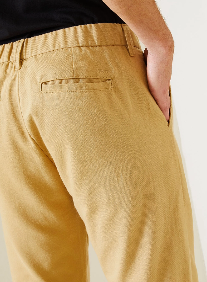 Calça Em Sarja Reta Harry Bege 3