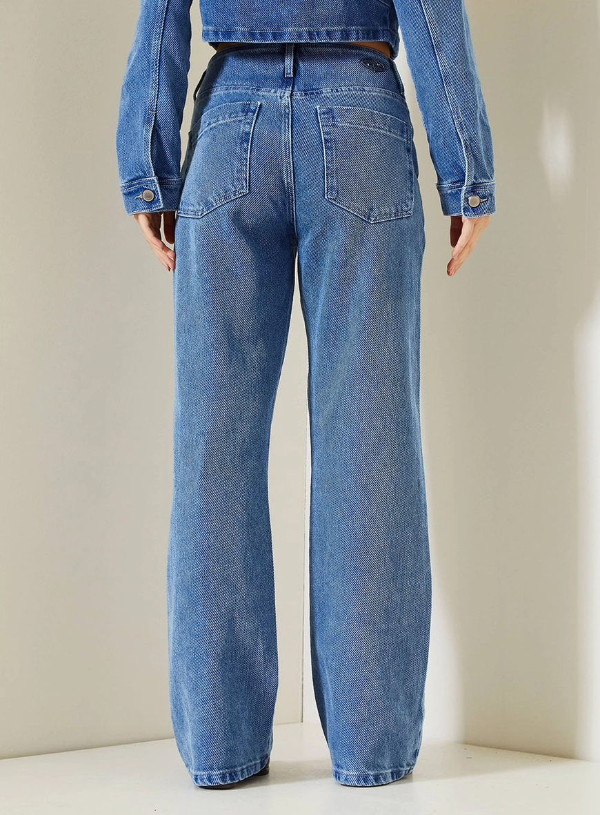 Calça Jeans Feminina New Loren - Sem Cinto Índigo 4