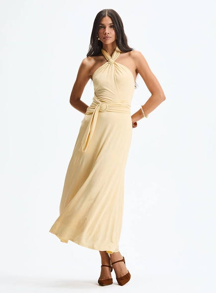 Vestido Midi Comfort Com Faixa E Argola