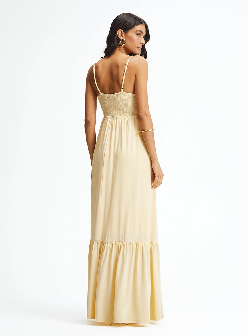 Vestido Longo Godê Bege 4