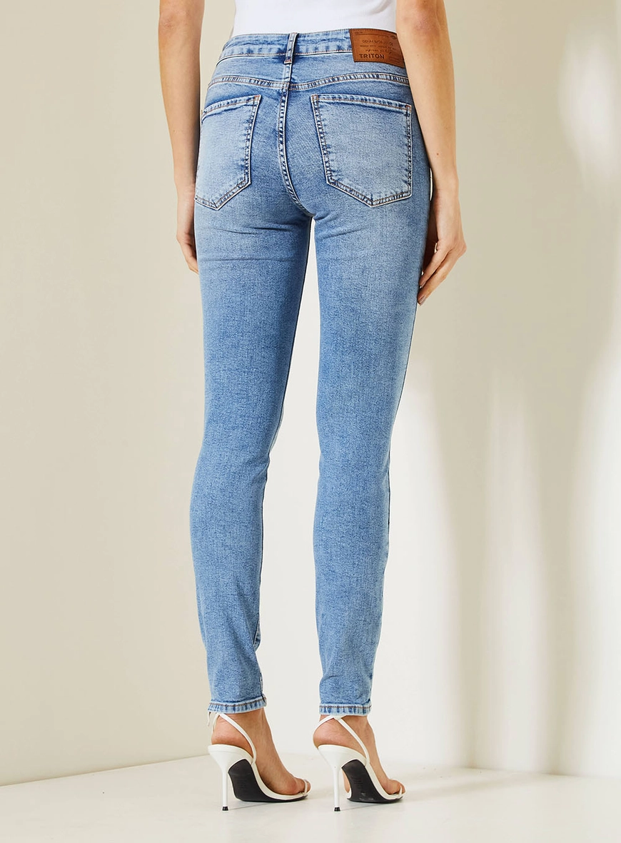 Calça Jeans Feminina Michele Com Cintura Alta Índigo 4