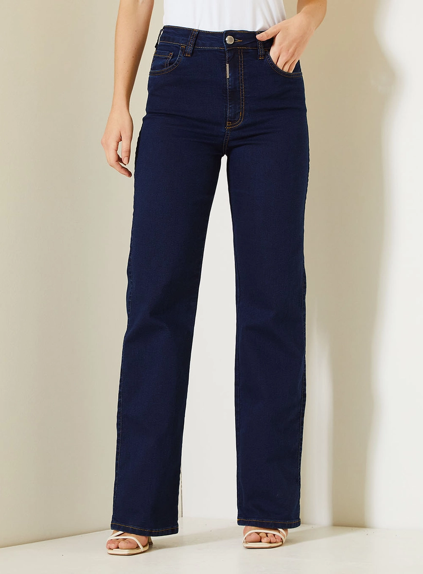 Calça Laura Feminina Com Cintura Alta Índigo 2