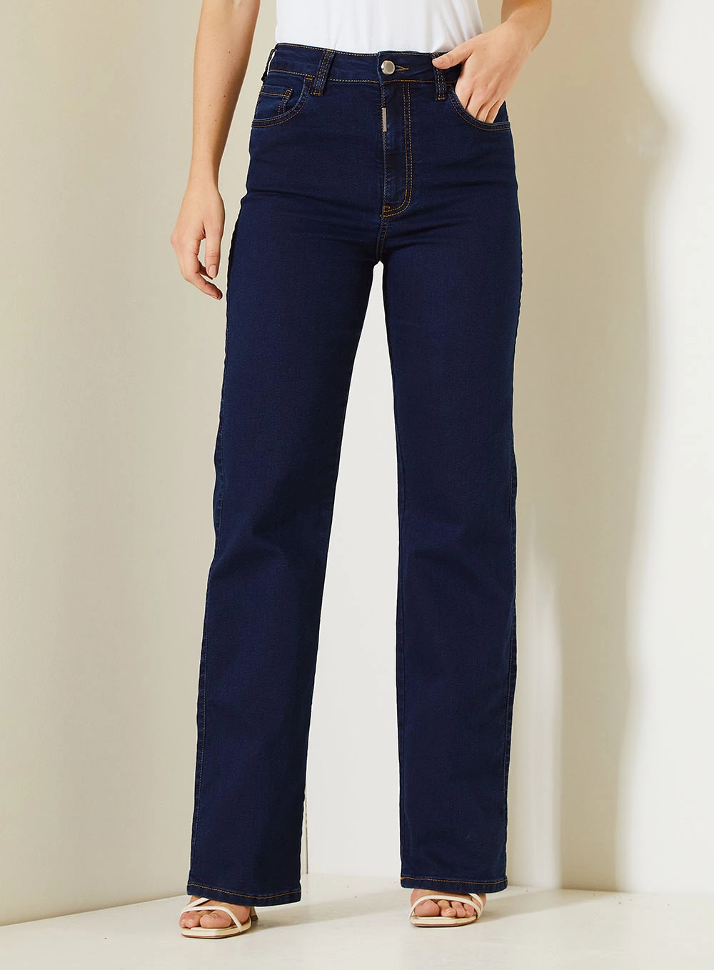 Calça Laura Feminina Com Cintura Alta Índigo 2