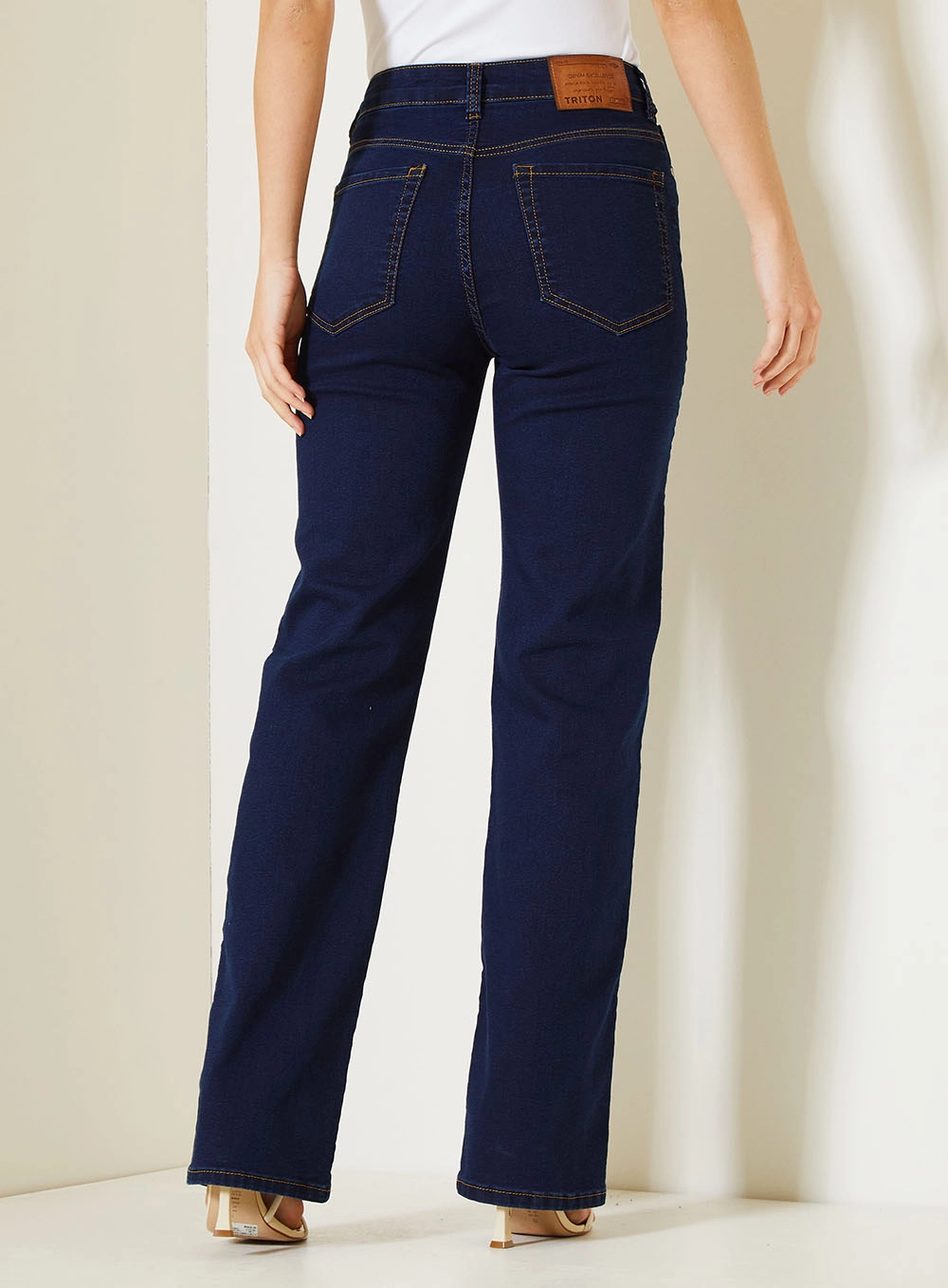 Calça Laura Feminina Com Cintura Alta Índigo 4