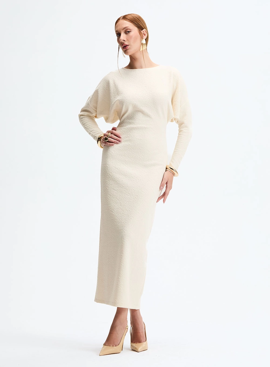 Vestido Midi Slim Abertura Costas Off Shell 1