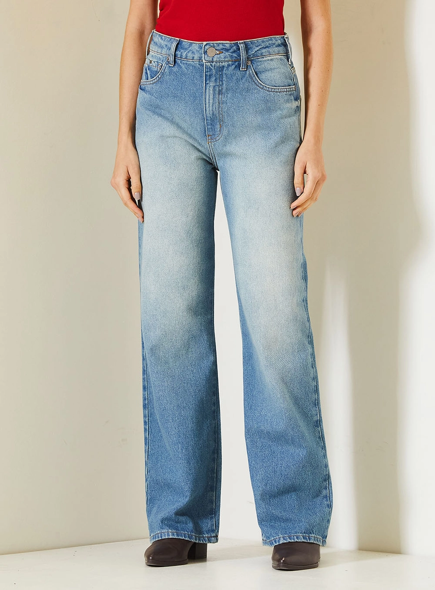 Calça Jeans Feminina New Loren Com Cintura Alta Índigo 2