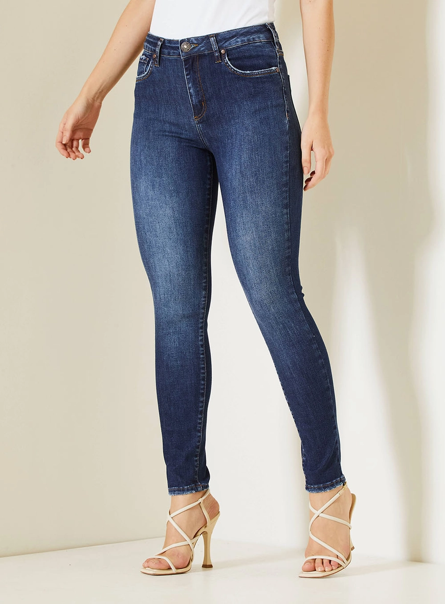 Calça Jeans Michele Feminina Com Cintura Alta Índigo 2