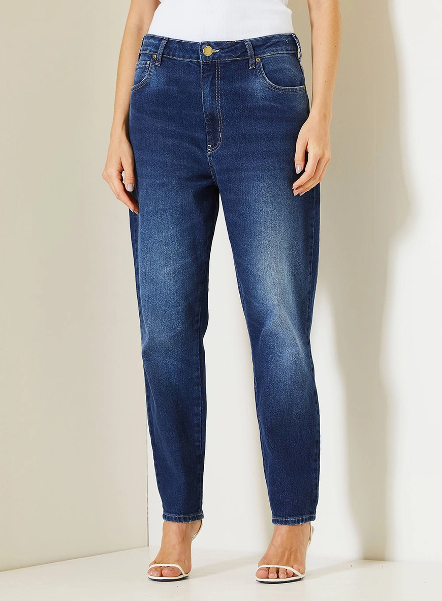 Calça Jeans Feminina Ayla Com Cintura Alta Índigo 2
