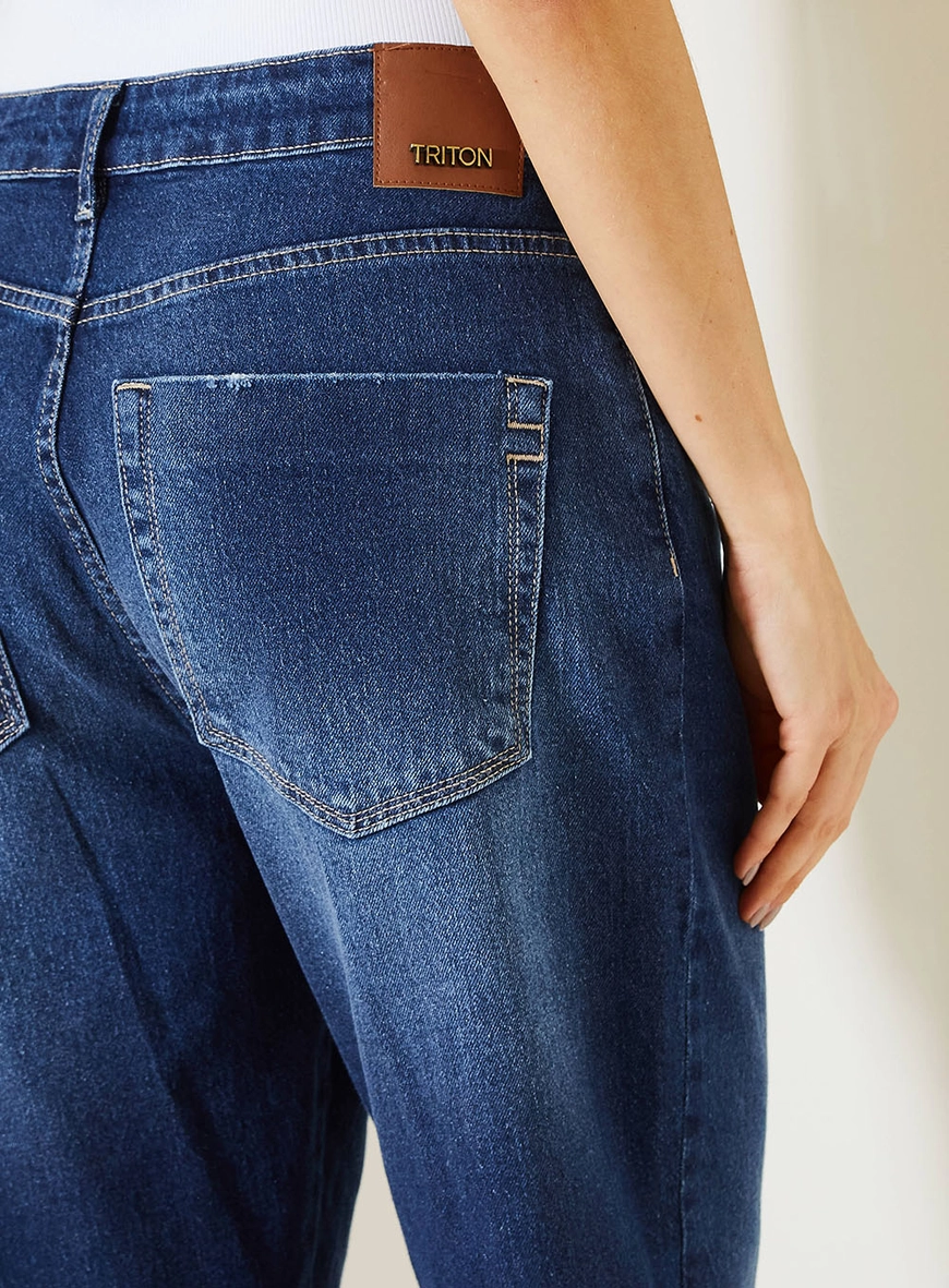Calça Jeans Feminina Ayla Com Cintura Alta Índigo 3