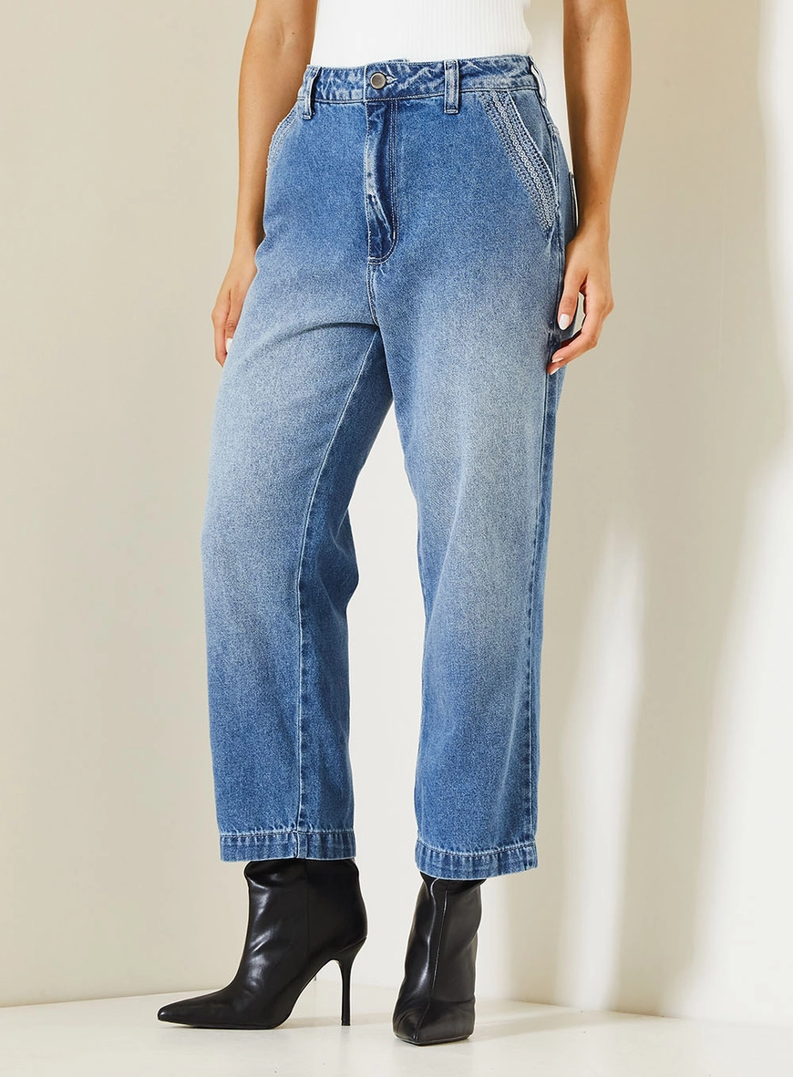 Calça Jeans Mom Thalia Índigo 2