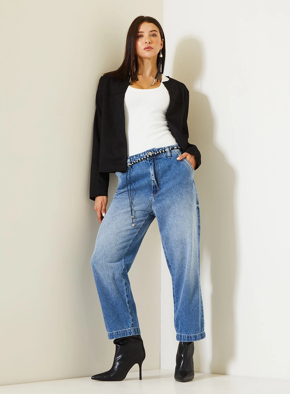 Calça Jeans Mom Thalia Índigo 1