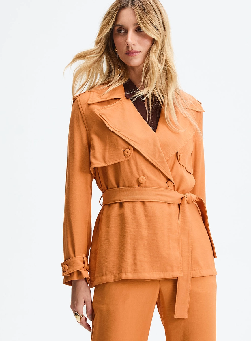 Casaco Feminina Alfaiataria Comfort Laranja 3