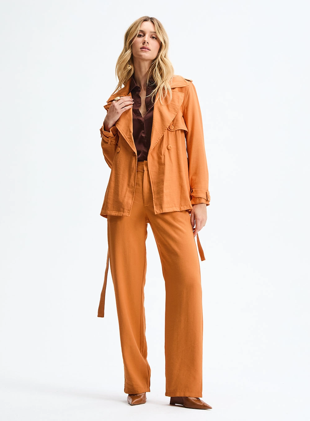 Casaco Feminina Alfaiataria Comfort Laranja 1