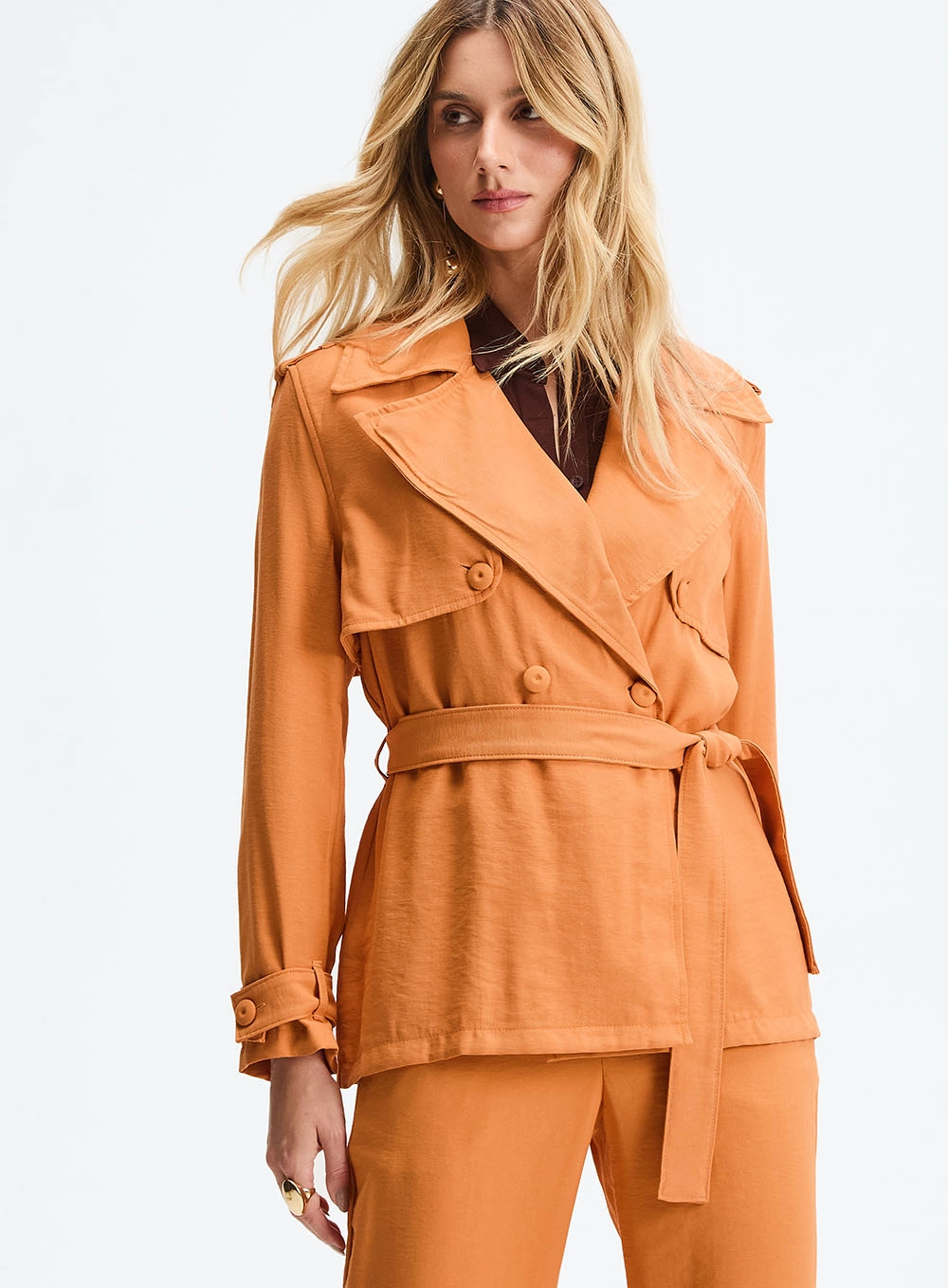 Casaco Feminina Alfaiataria Comfort Laranja 3