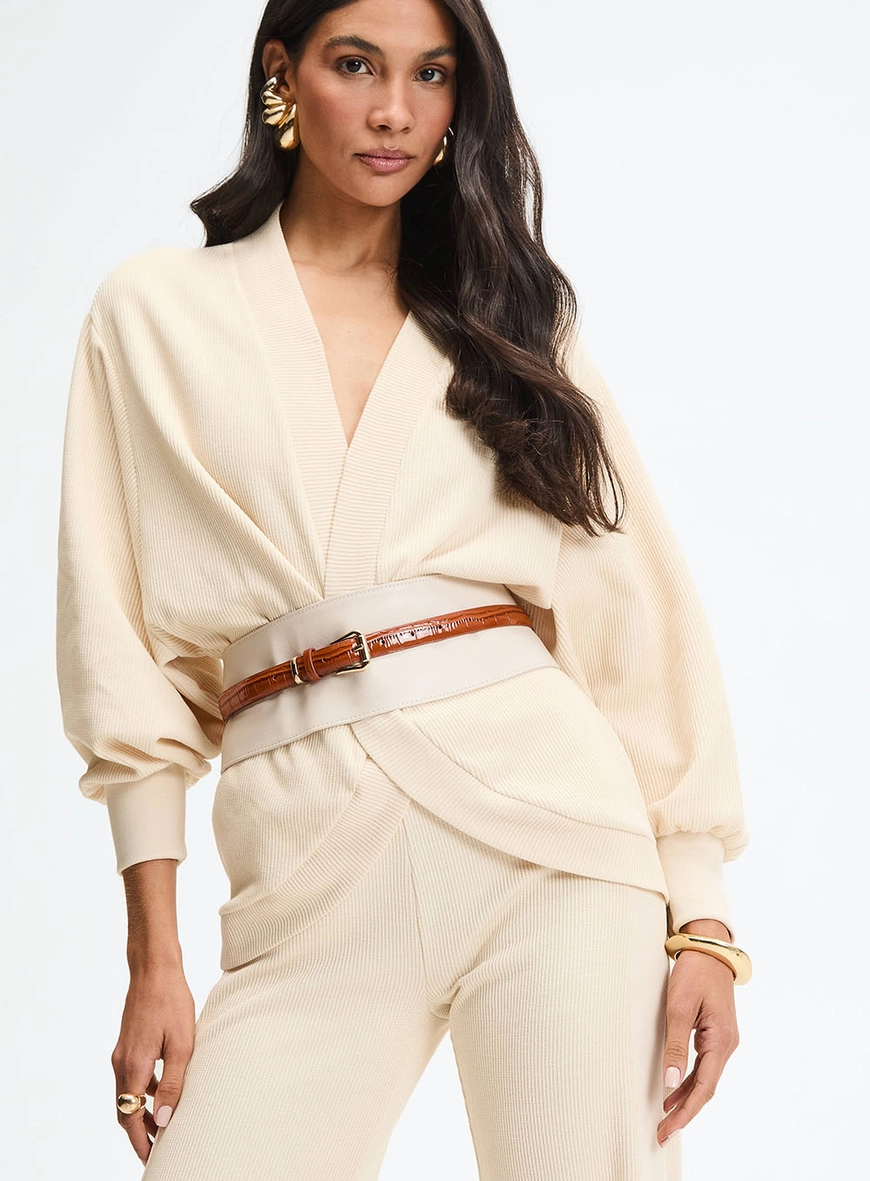 Casaco Feminino Oversized Bege 3