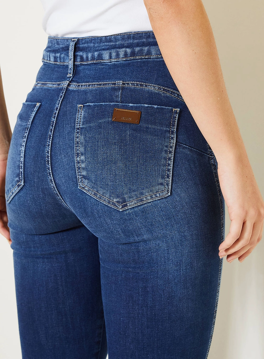 Calça Jeans Feminina Graciane Com Cintura Alta Índigo 3