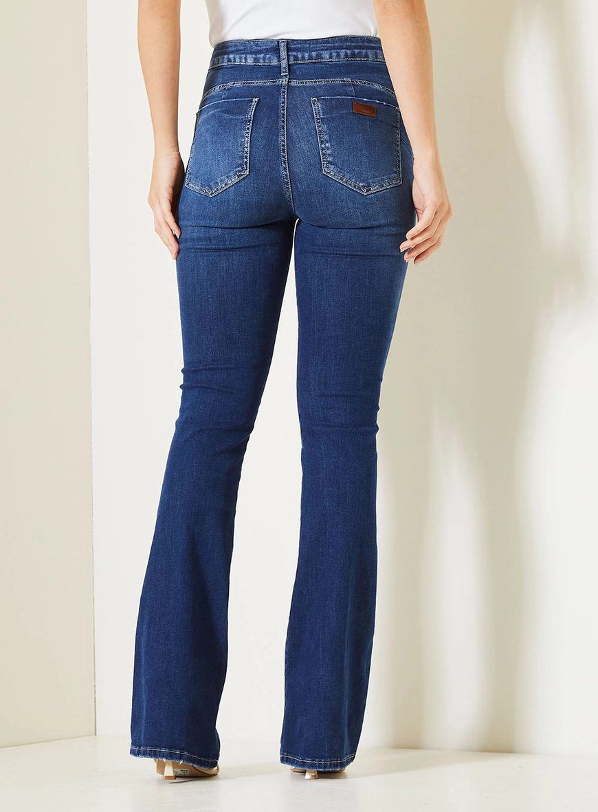 Calça Jeans Feminina Graciane Com Cintura Alta Índigo 4