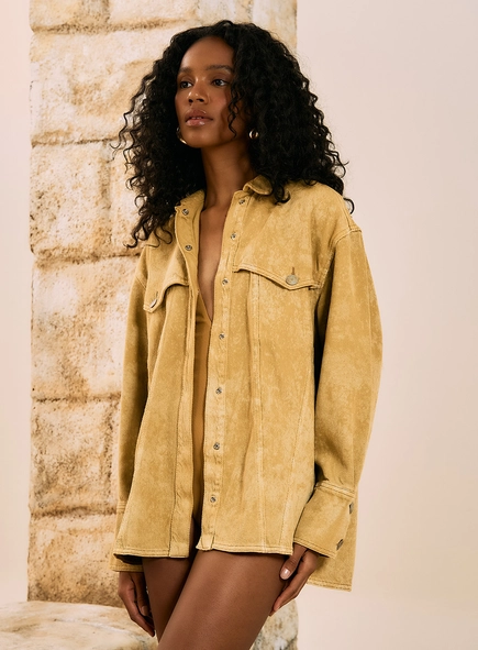 Jaqueta Oversized Estilo Shacket