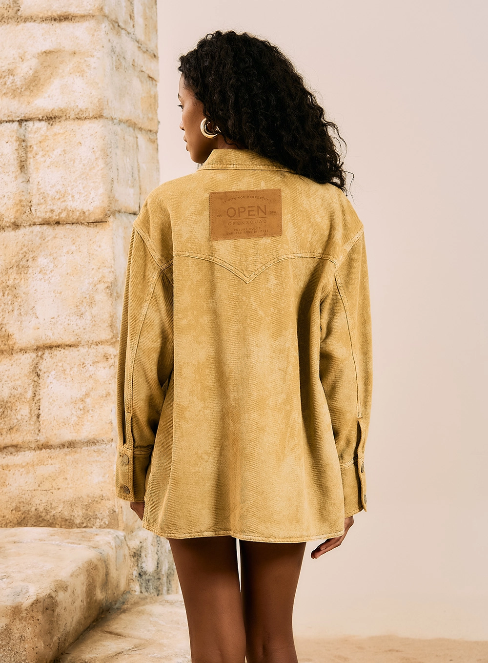 Jaqueta Oversized Estilo Shacket Amarelo 3