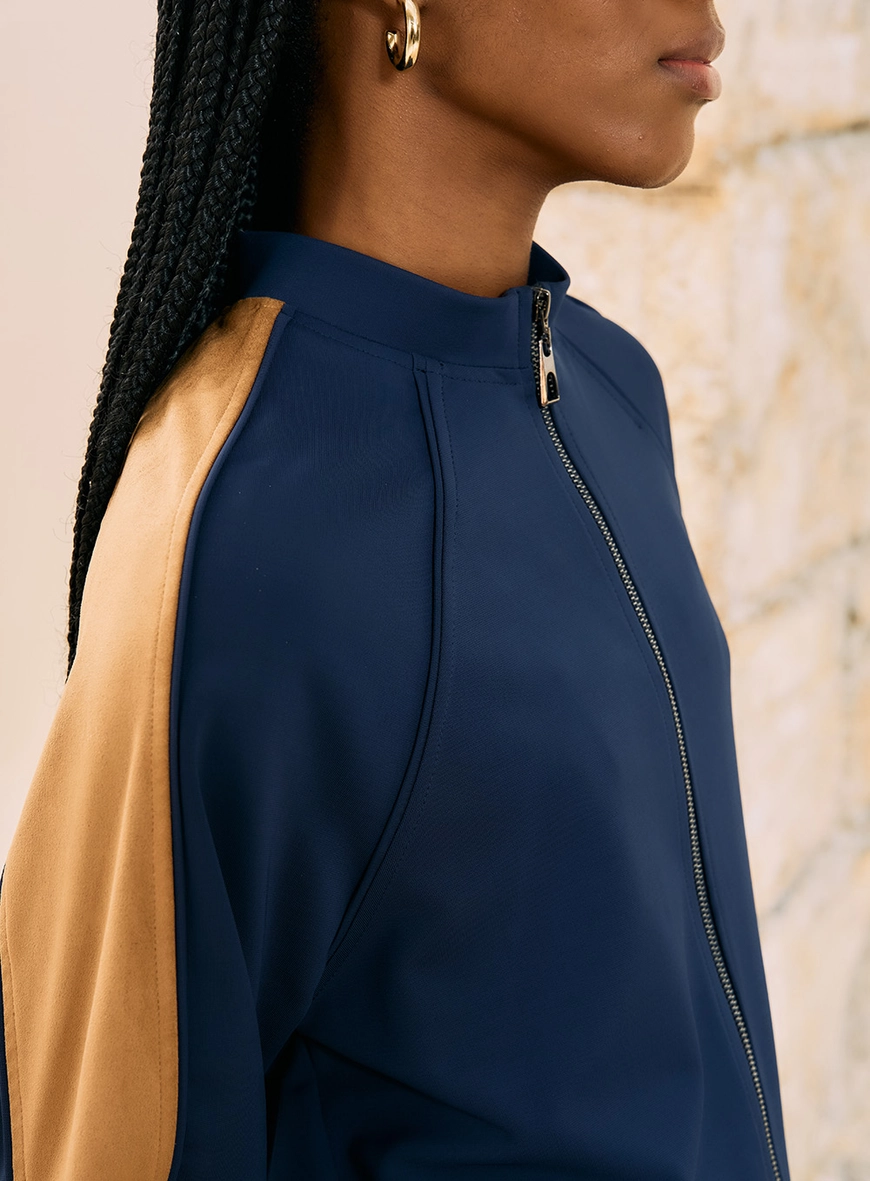 Jaqueta Bomber Bicolor Athleisure Azul 3